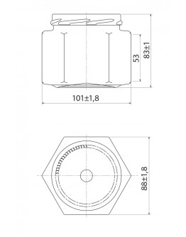 380 ml hexagonal jar